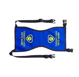 Royal Blue Heart And Paw Therapy Dog Vest With Yellow Text